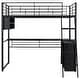 preview thumbnail 7 of 24, Twin/Full Size Kids Loft Bed with LED Light and Storage Shelves, Teens Metal Bed Frame with Ladder and Desk