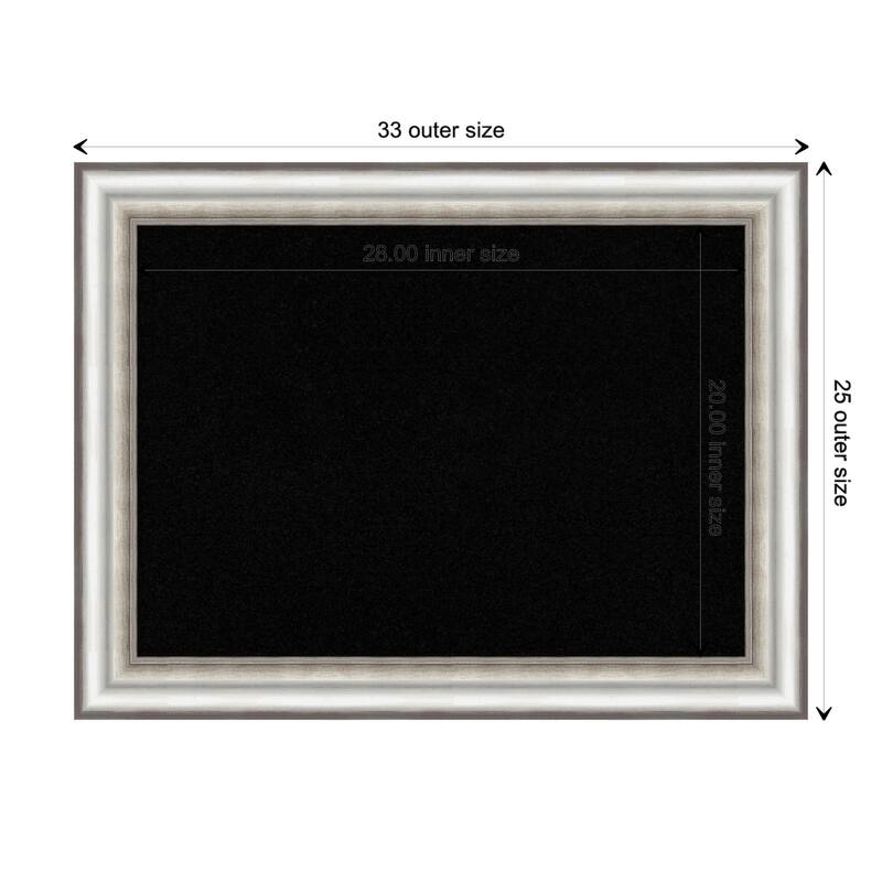 Salon Silver Framed Black Corkboard Bulletin Board - Board Size 28x20
