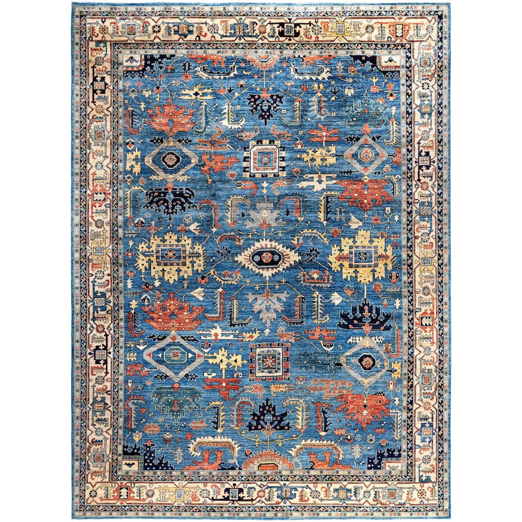 Serapi One-of-a-Kind Hand-Knotted Area Rug - Blue - 10' 1" x 13' 10"