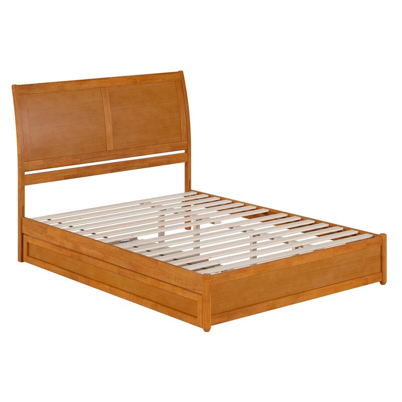 Andorra Platform Bed with Panel Footboard and Twin XL Trundle