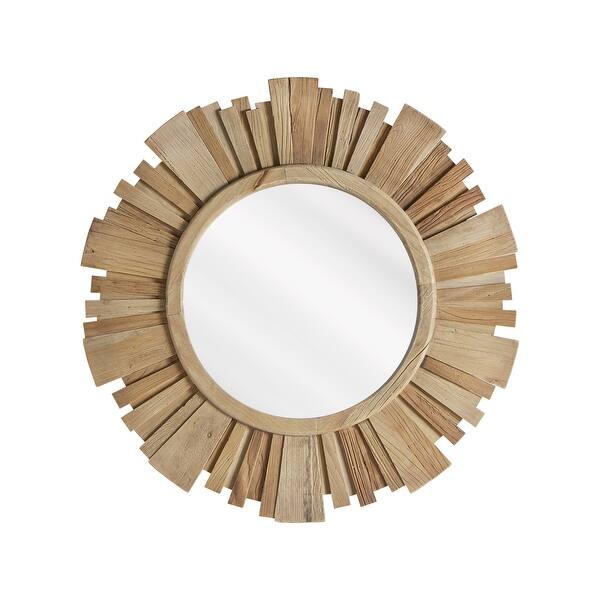 Shop Canyon Round Reclaimed Wood Starburst Wall Mirror Inspire Q