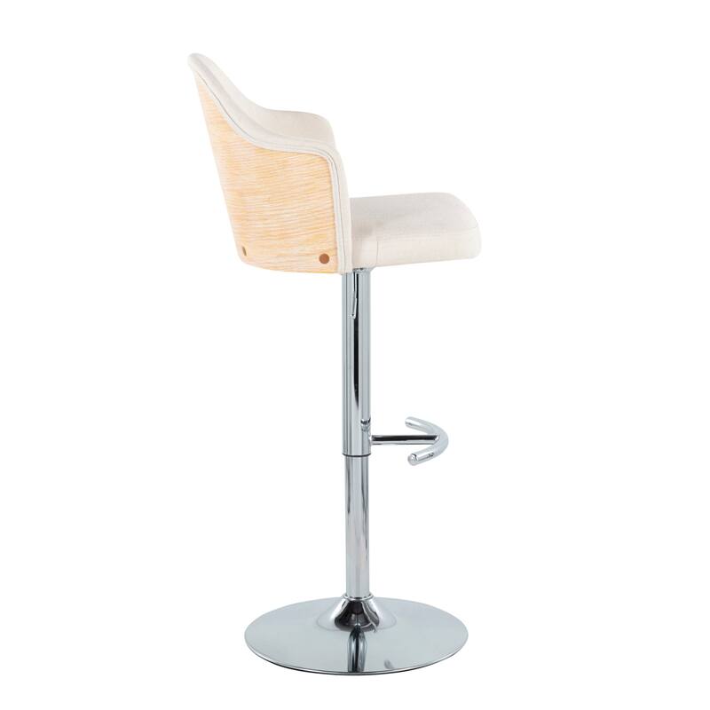 Carson Carrington Valsatra Adjustable Bar Stool with Rounded T Footrest (Set of 2)
