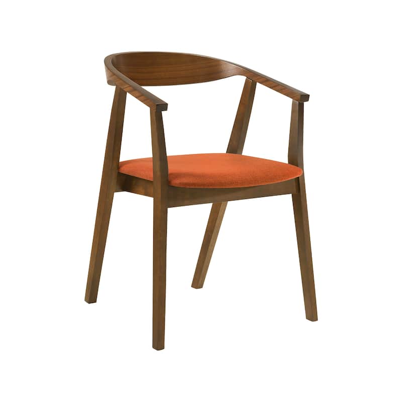 Santana Mid-Century Modern Upholstered Wood Dining Chairs - Set of 2