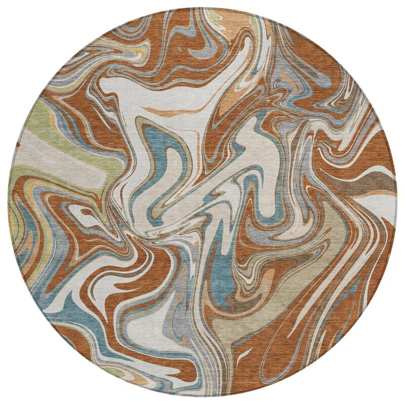 Machine Washable Indoor/ Outdoor Contemproary Fusion Chantille Rug