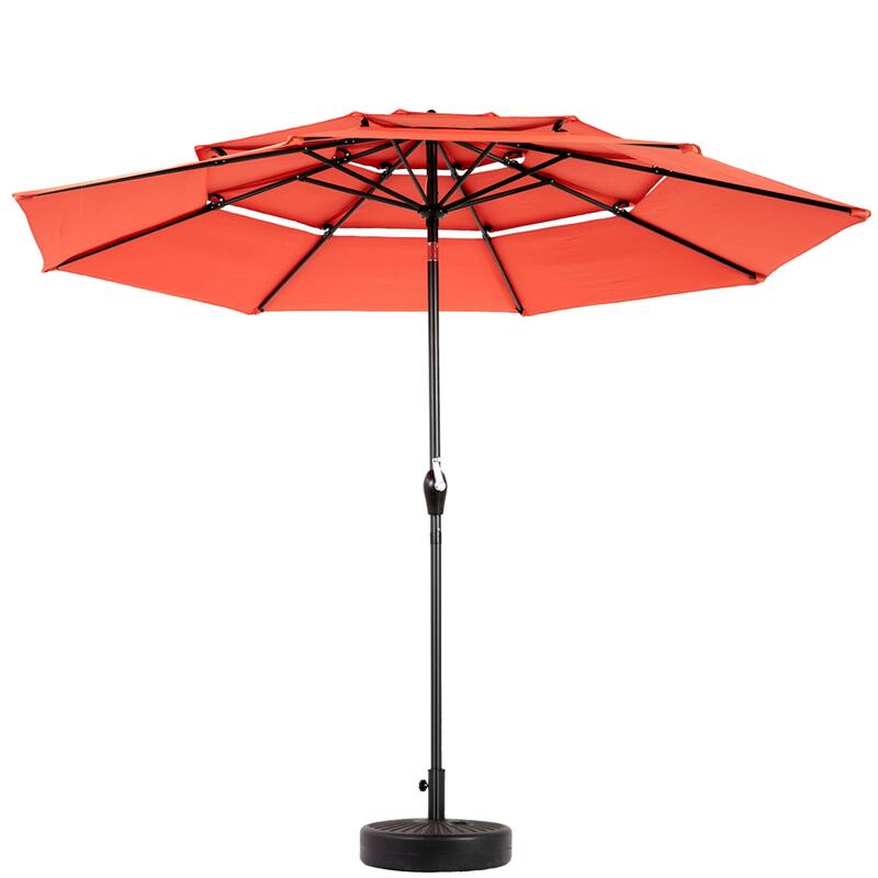 115" Outdoor Aluminium 3 Tier Auto-tilt Umbrella with Crank (No Base)