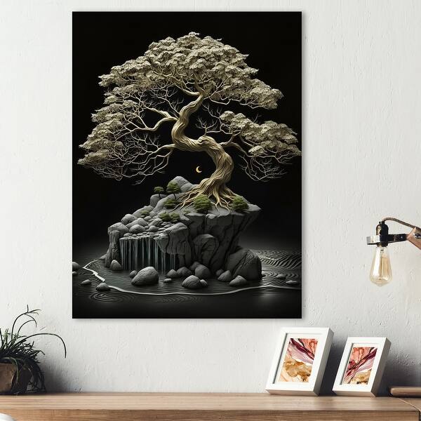Designart 'Bonsai Tree On Rocks I' Tree Bonsai Metal Wall Art - Bed Bath &  Beyond - 37856493