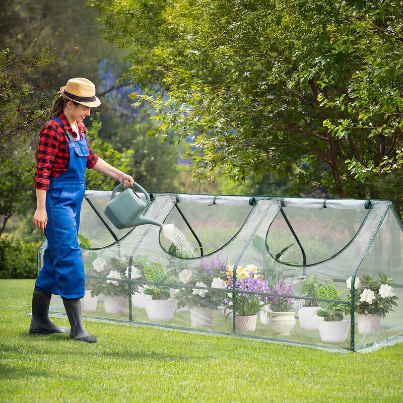 Aoodor Mini Greenhouse with 2 Zipper Doors,