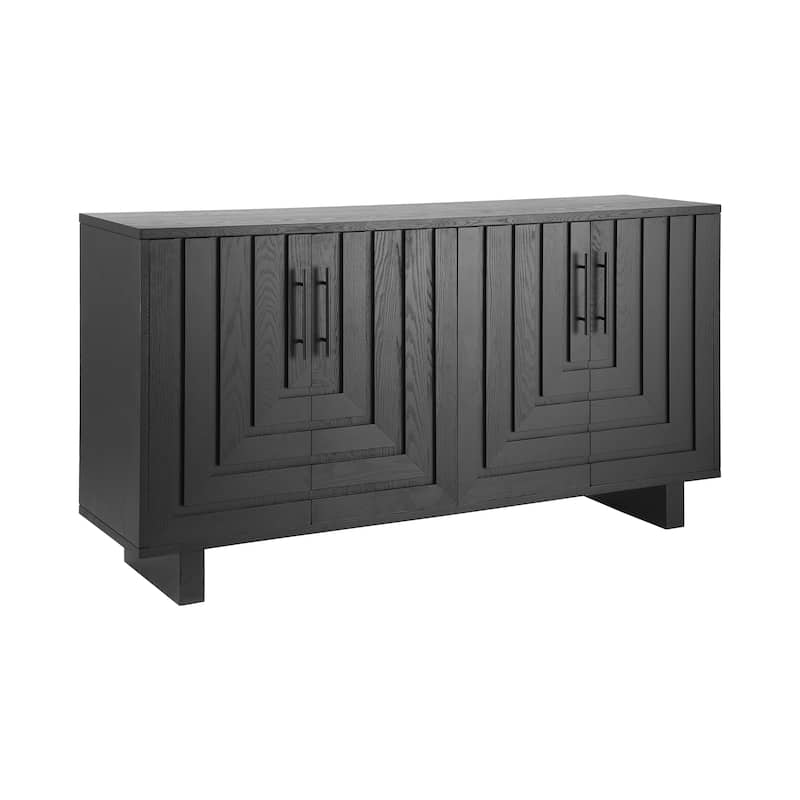 Christopher Knight Home - Lyra 59" Modern Sideboard Storage Cabinet with 4 Doors - Ash Veneer & MDF with Metal Handles