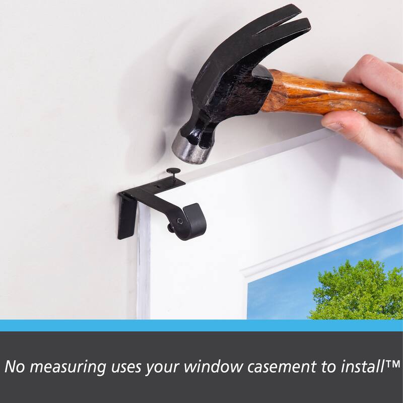 Kenney® Fast Fit™ Carlin 5/8" No Measure Curtain Rod, 36-66", Matte Black