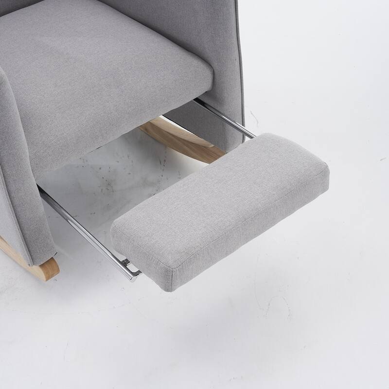 Fabric Nursery Rocking Chair With Adjustable Footrest