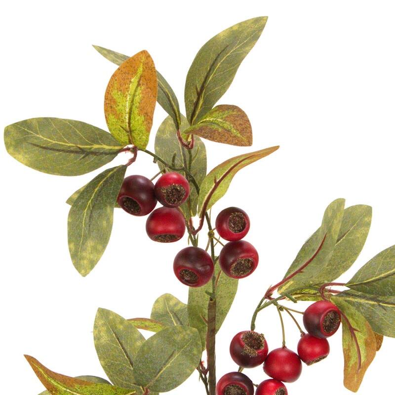 Realistic faux 29 Inch Loquat Fruit Spray Fall decor, Set of 2 - ABN3L001-RD-2
