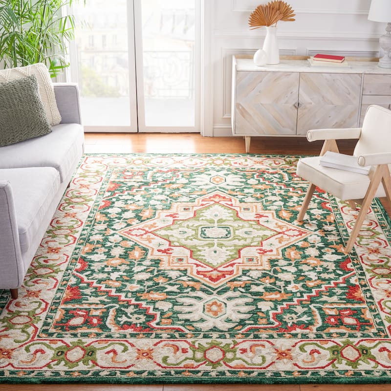 SAFAVIEH Handmade Aspen Haydee Boho Wool Rug - 3' x 5' - Green/Red
