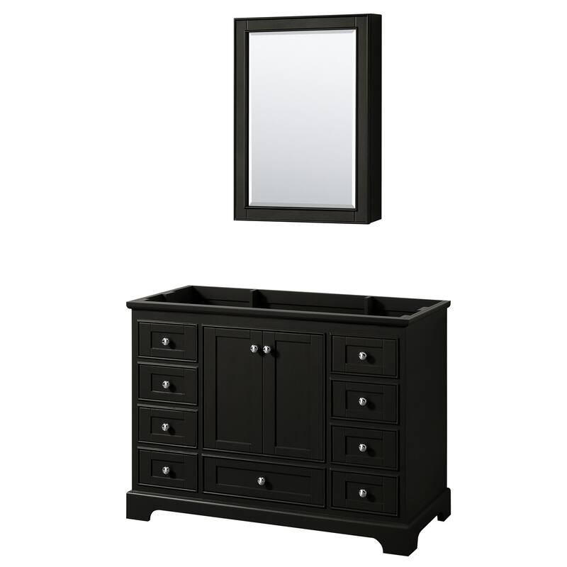 Wyndham Collection Deborah 47-1/4" Free Standing Single Wood Vanity - Dark Espresso / Polished Chrome Hardware