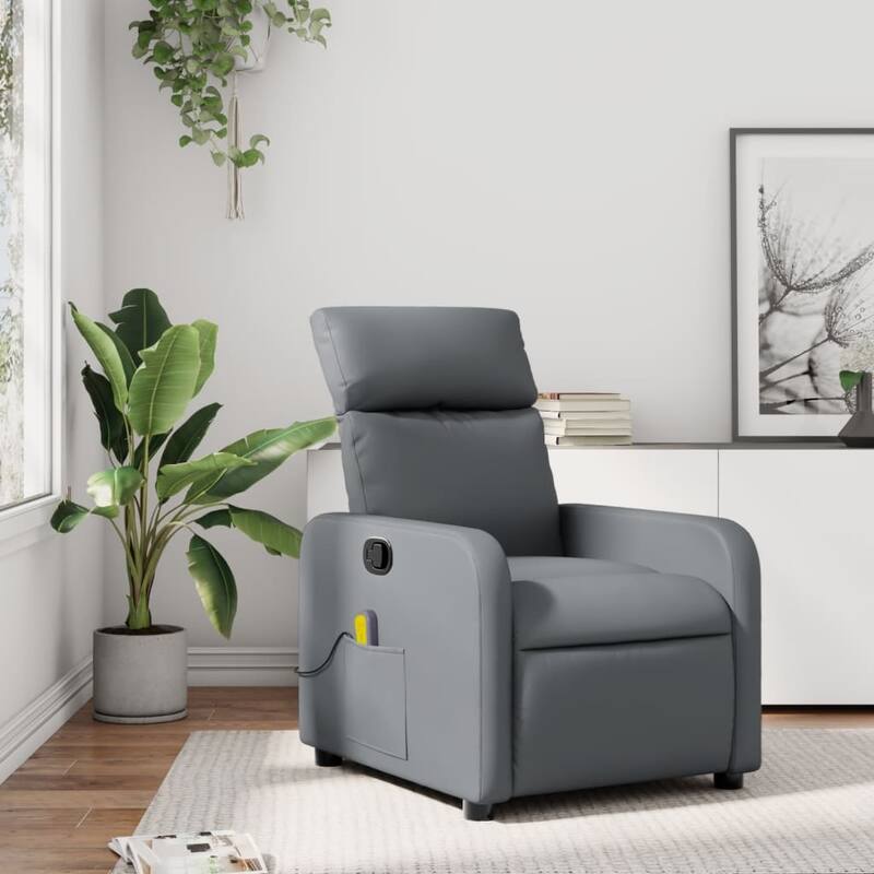 vidaXL Massage Recliner Chair Adjustable Footrests Massage Chair - Grey