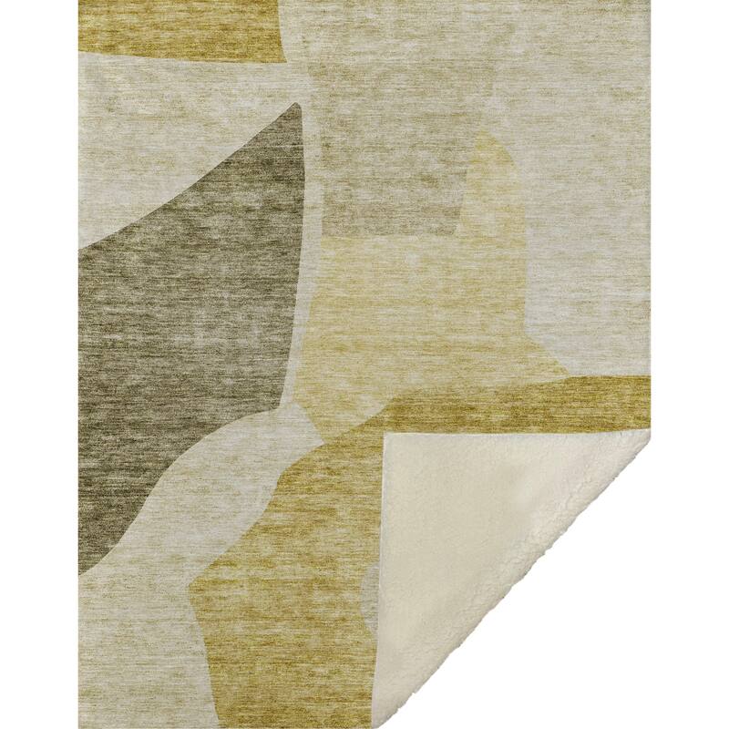Premium Machine Washable Casual Contemporary Sherpa Throw Blanket