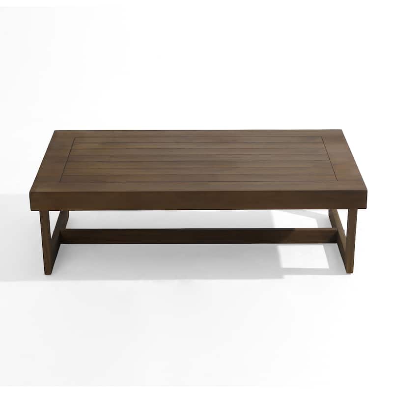 Rectangular Outdoor All Weather Wooden Side Coffee Table - Teak/Tea Table