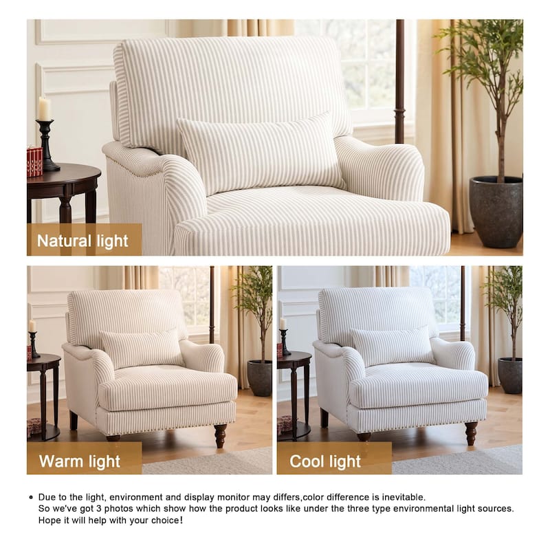 Set of 2 Mid Century Chenille Upholstered Accent Chairs