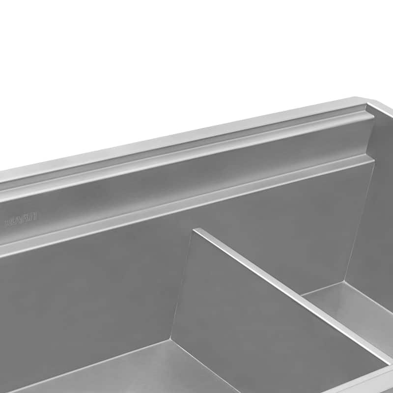 Ruvati 33-inch Workstation Dual Tier Double Bowl Low Divide Undermount 16 Gauge Stainless Steel Kitchen Sink - 33" x 19″