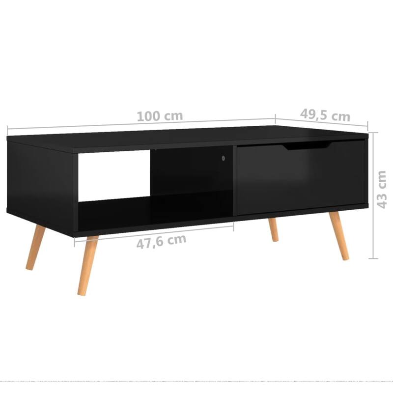 vidaXL Coffee Table End Table Living Room Accent Sofa Table Engineered Wood - 39.4" x 19.5" x 16.9"