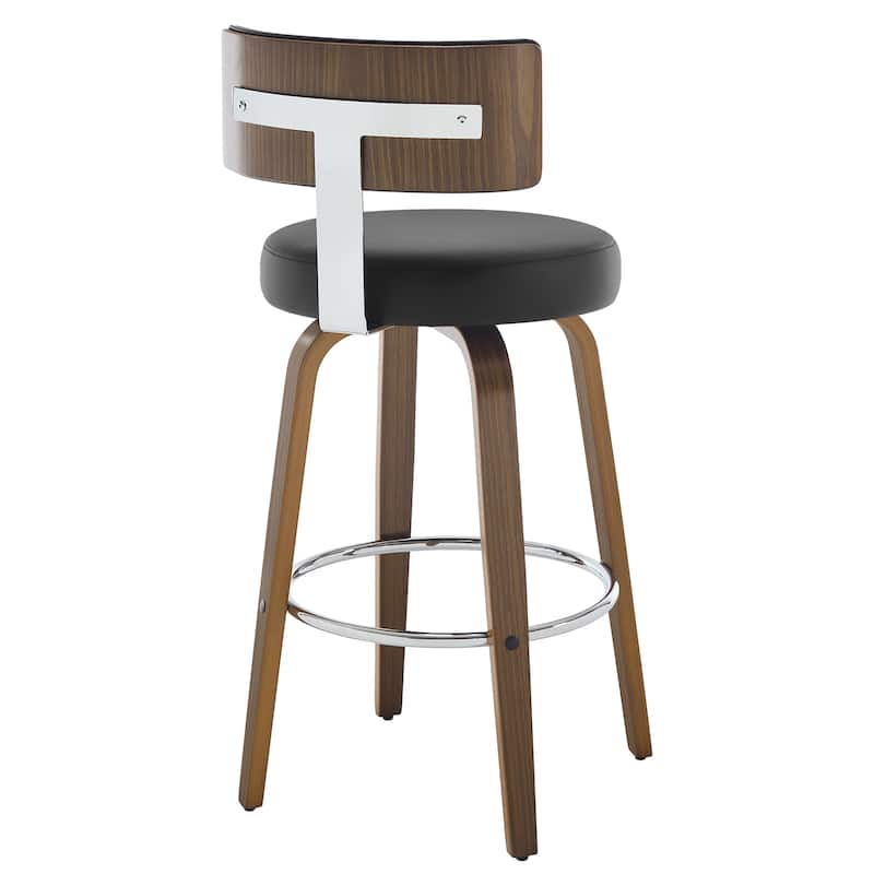 Upholstered Wood Swivel Bar/ Counter Stools, Set of 3
