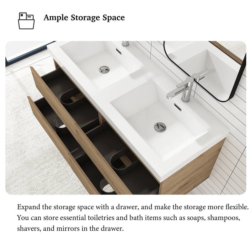 Floating Bathroom Vanity with two Resin Top