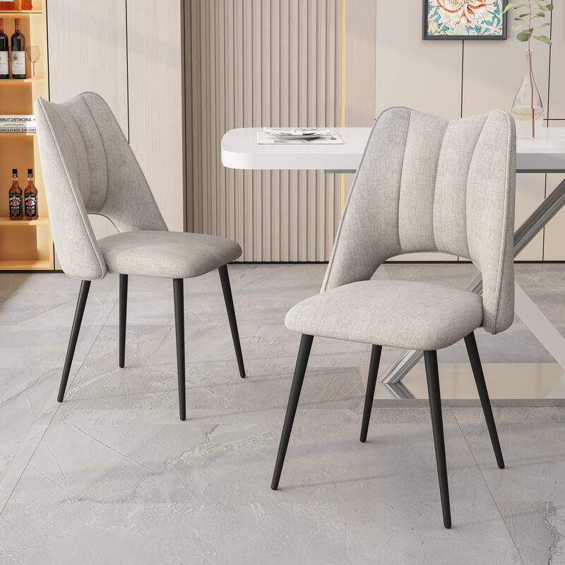 4-Chair Set Combination, Modern and Simple, With High Resilience Filling, Metal Legs, Adjustable Feet