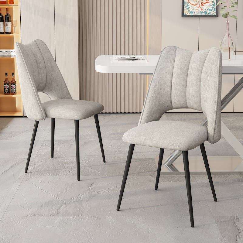 Upholstery Dining Chairs Set of 4 - Beige