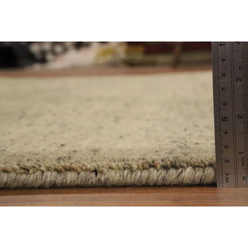 Hand Knotted Oriental 100% Wool Carpet Modern Modern Beige & Ivories Gabbeh Area Rug - 8' 6'' X 6' 5''