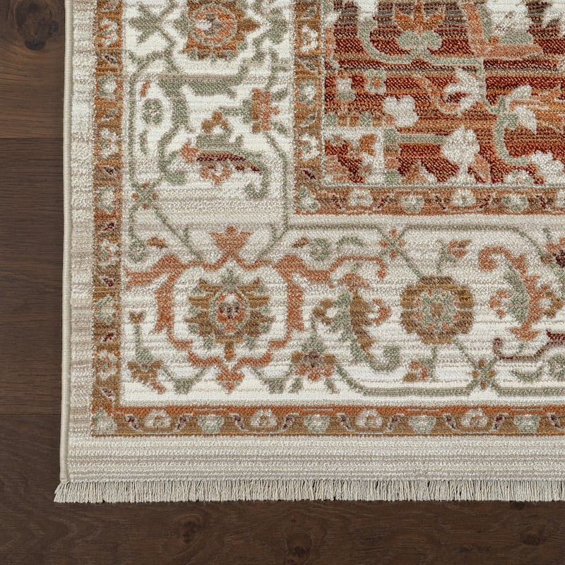 Nuloom Oliveira Floral Medallion Fringe Area Rug