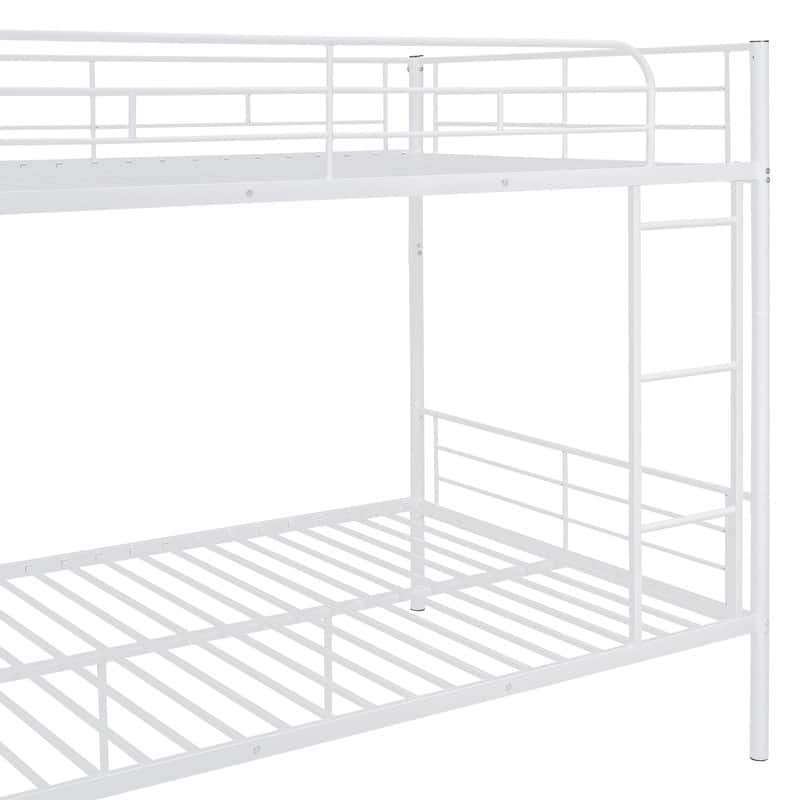 Full Over Full Size Metal Bunk Bed with Ladder
