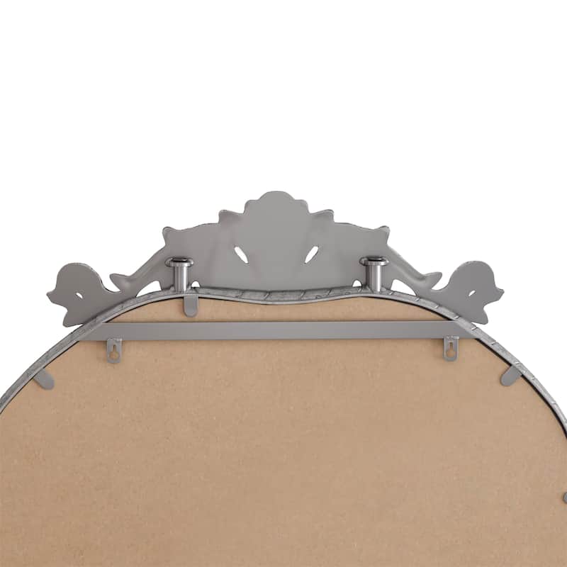 58"x24"Arched Hanging Wall Mounted Mirror with Vintage Carved Applique