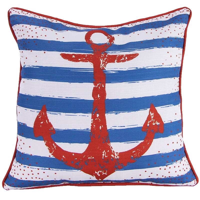 18" x 18" Nautical Indoor Throw Pillow with Welt - In the Navy