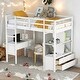 preview thumbnail 2 of 28, Twin Size Loft Bed with Built-in Desk with Two Drawers,Shelves,Multifunctional Loft Bed with Storage