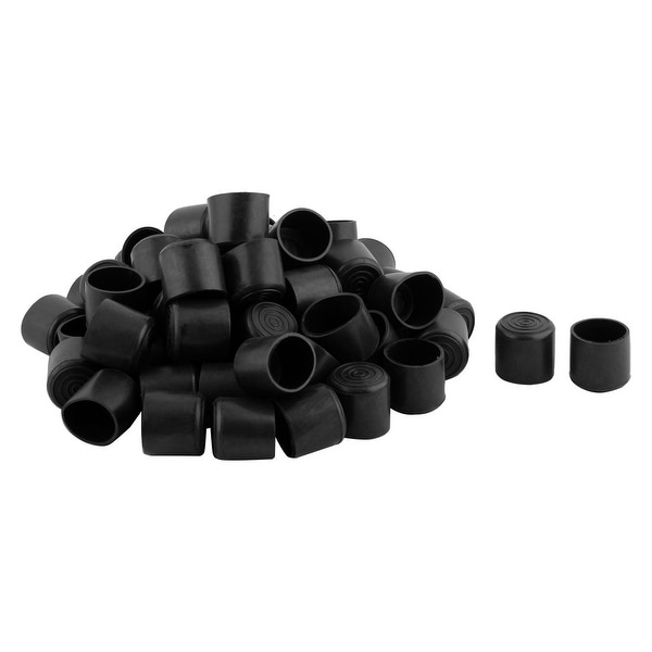 Unique Bargains 60 Pcs Antislip Rubber Round 25mm Inner Dia Chair Foot Cover Table Furniture Leg Protector Black