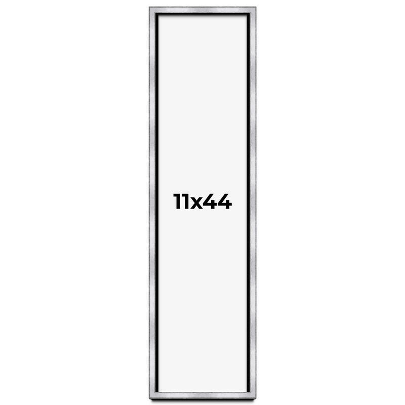 11x44 Shadow Box Frame Silver | 1.375 Inches Deep Real Wood