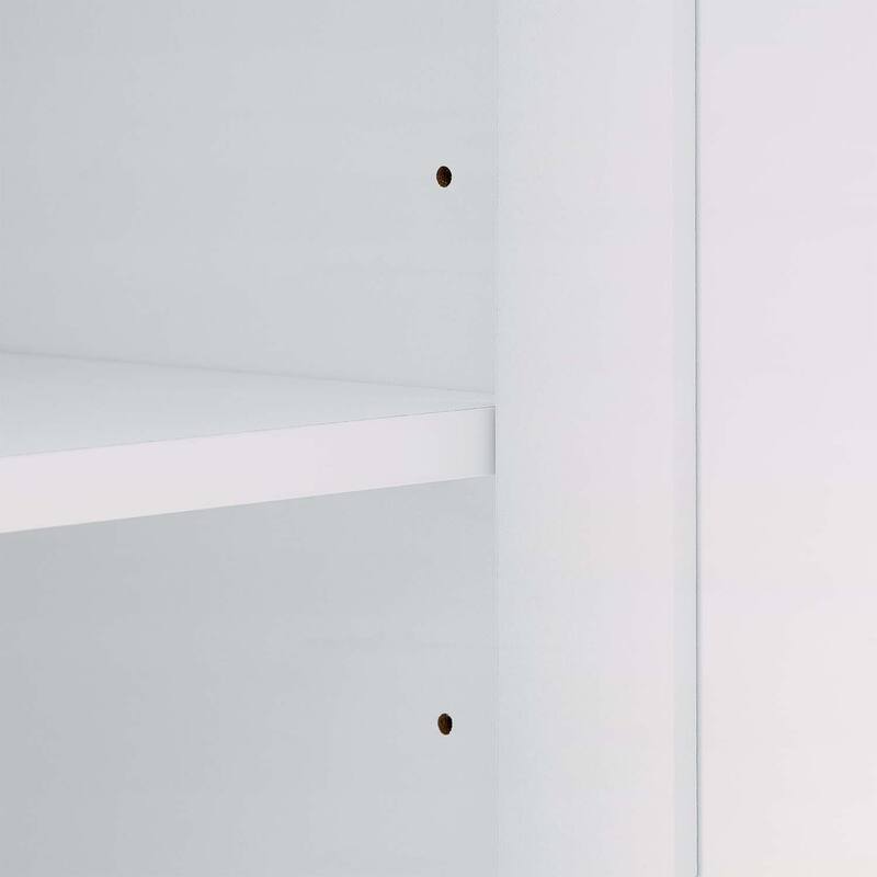 Tall Bathroom Storage Cabinet,Freestanding with Hook and Adjustable Shelf