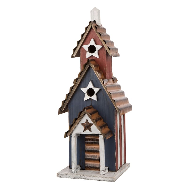 Glitzhome 24"H Extra-Large Farmhouse Rustic Wood Birdhouse
