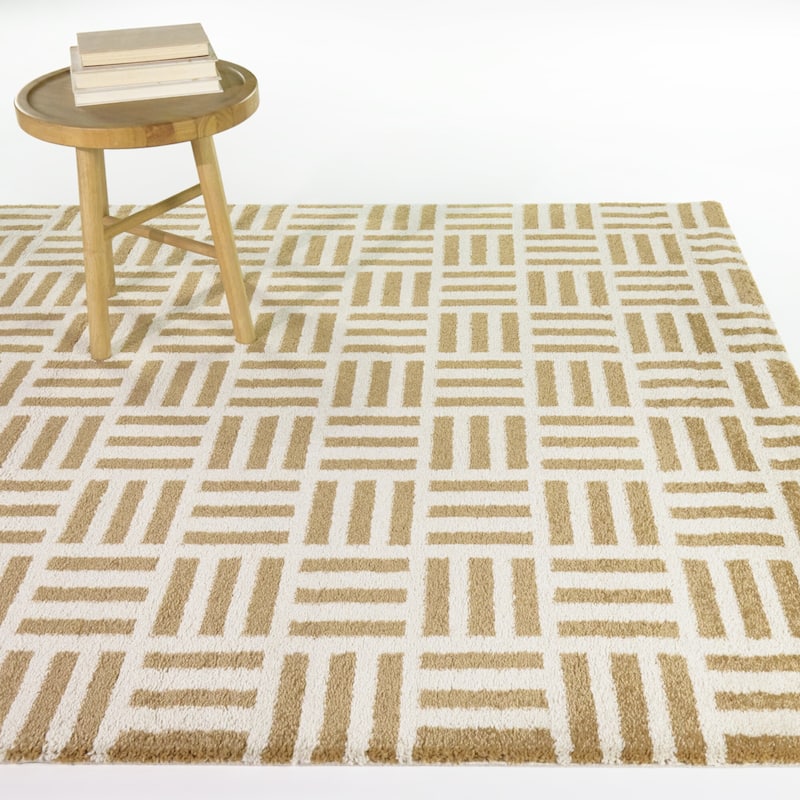 Atwood Basketweave Geometric Area Rug - Rust - 7'10" x 10'