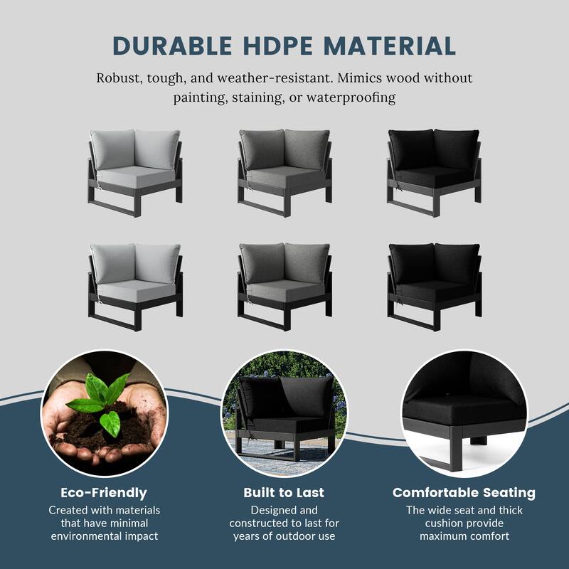 Endless Patio Deep Seating Corner Chair with Gray Frame