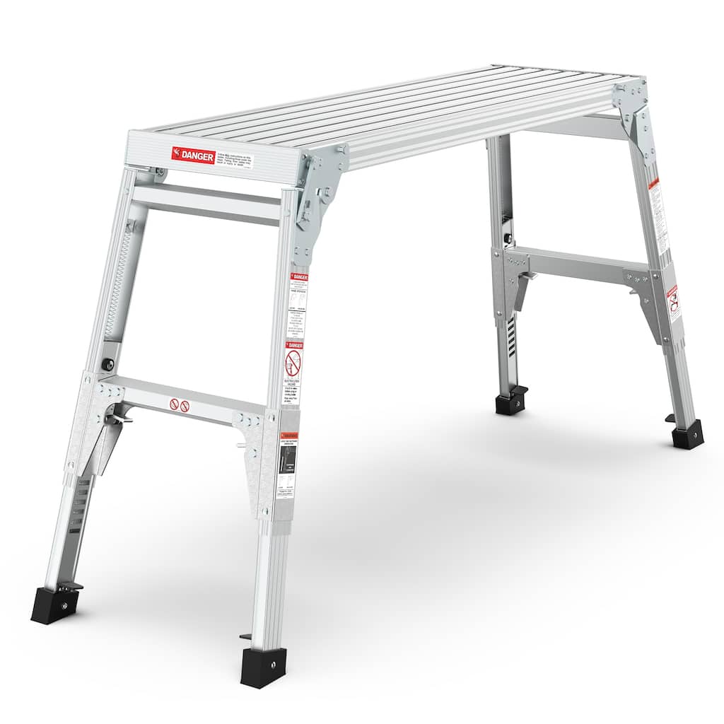 Aluminum Folding Portable Work Platform with Telescopic Feet