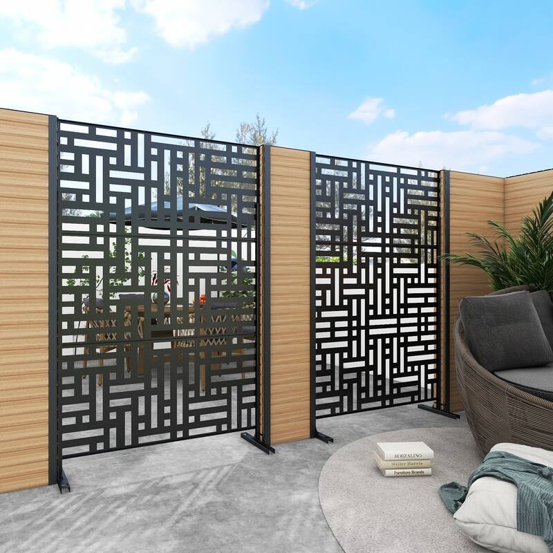 2Set Patio Outdoor Privacy Metal Screens and Panels