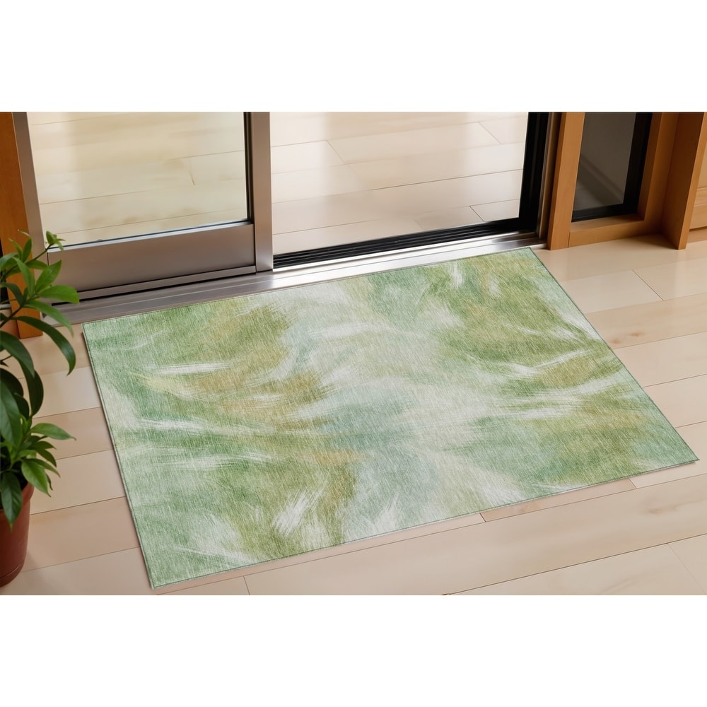 HomeRoots Abstract Transitional Rectangle Outdoor Rug
