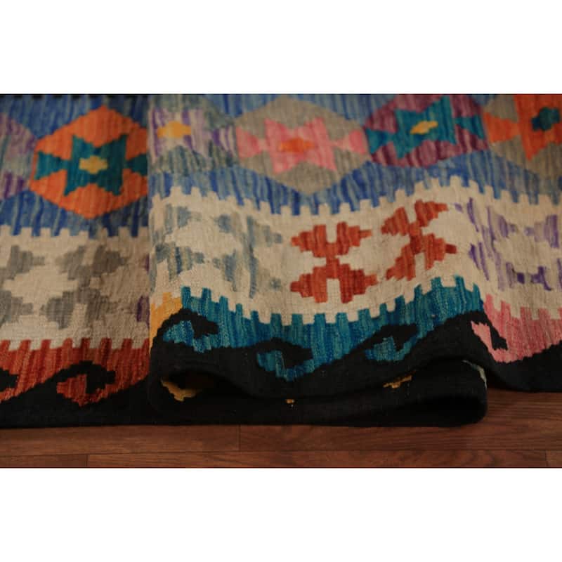 Palace Size Trellis Kilim Oriental Rug Flatweave Wool Carpet - 10'0"x 15'7"