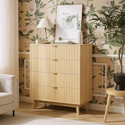 Modern Fluted Closet Dressers, 4 Drawer