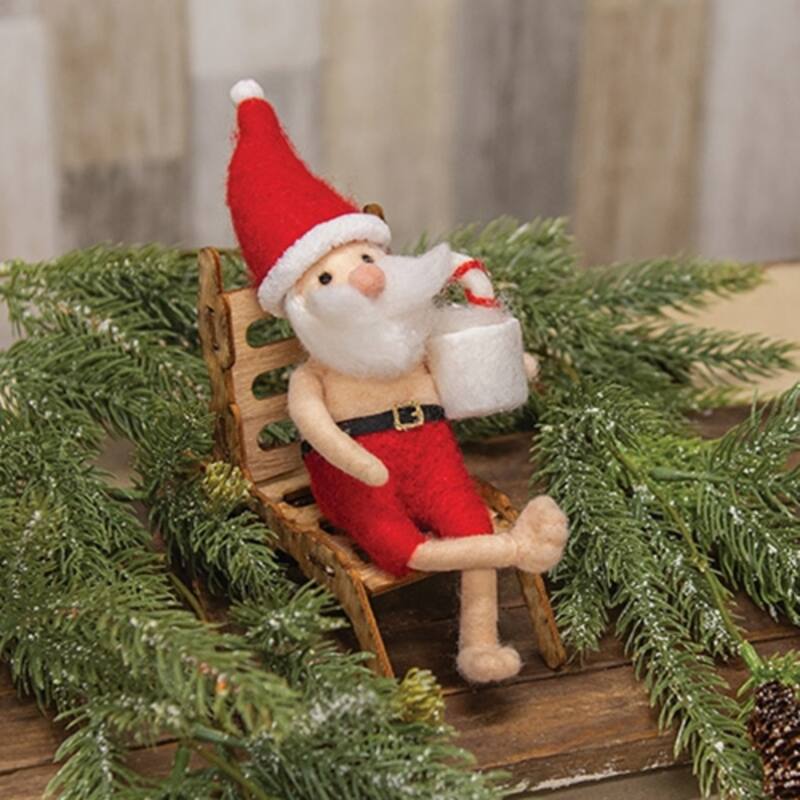 Felted Beach Chair Santa - Multi