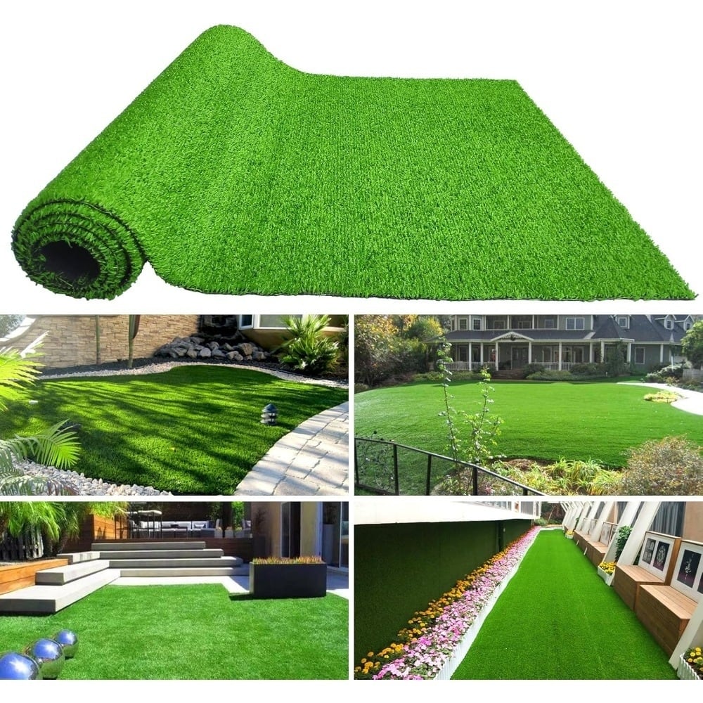 5ft x 10ft Turf Mat for Backyard, Ideal for Garden, Lawn Landscape, Thick Fake Faux Grass with Rubber Backing & Drainage Holes