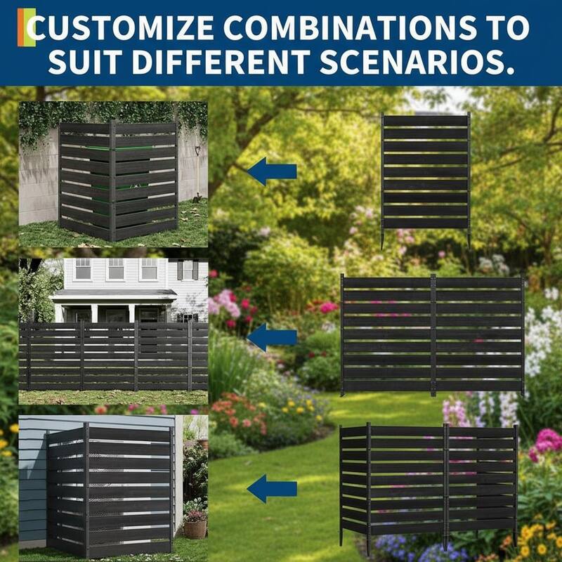 2pcs Outdoor Privacy Screen Fence Panels, No-Dig