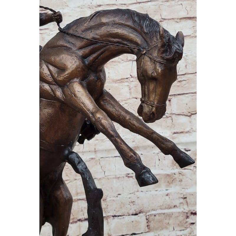 Bronco Twister By Frederic Remington Western Cowboy Bronze Statue Sculpture 20 Inches X 20 Inches
