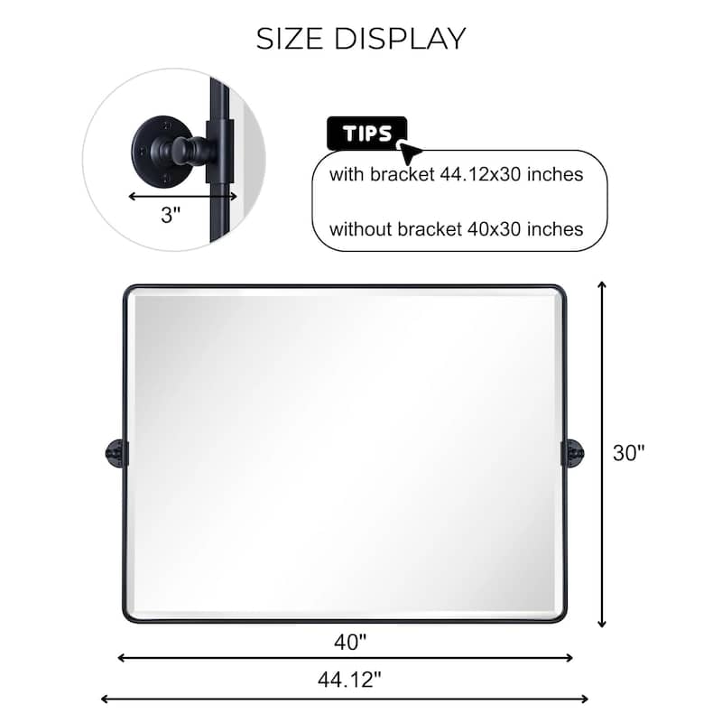 TEHOME Lutalo horizontal Beveled Bathroom / Vanity Mirror