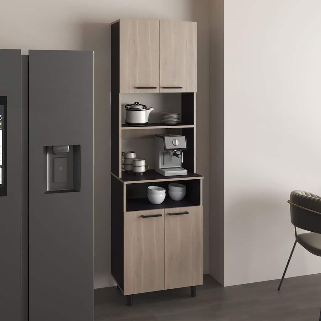 Pantry Cabinet With 5 Shelves and 4 Doors